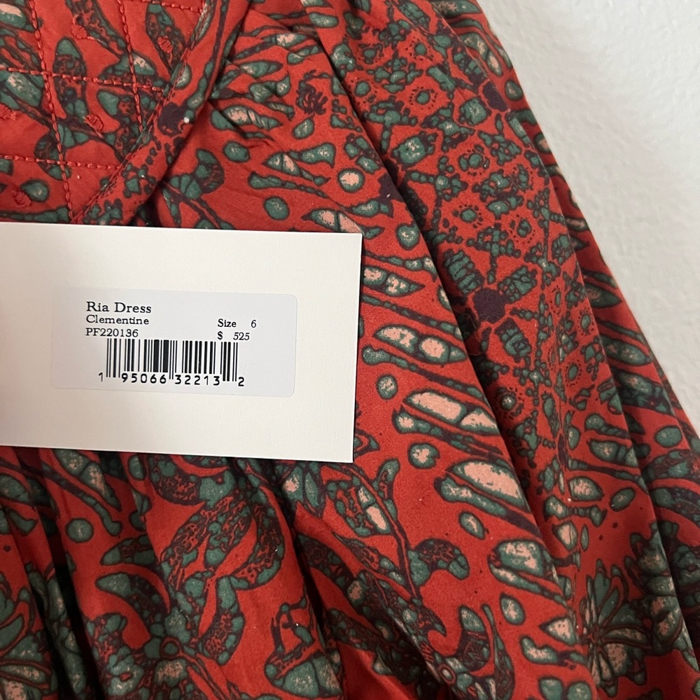 Ulla Johnson Rust-Paisley Long-Sleeve Tiered Mini Dress - Picture 9 of 9